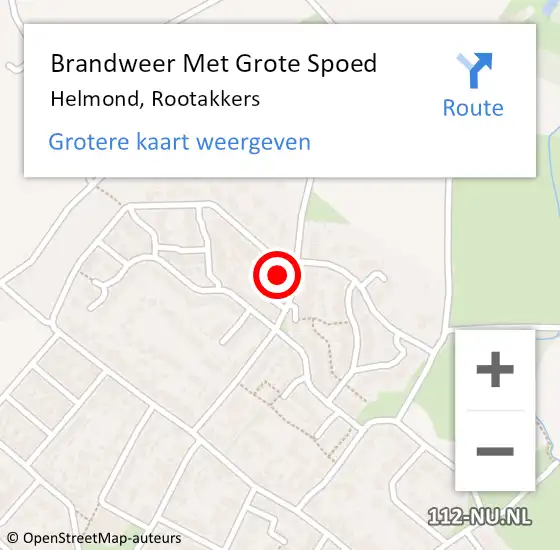 Locatie op kaart van de 112 melding: Brandweer Met Grote Spoed Naar Helmond, Rootakkers op 21 september 2021 19:51