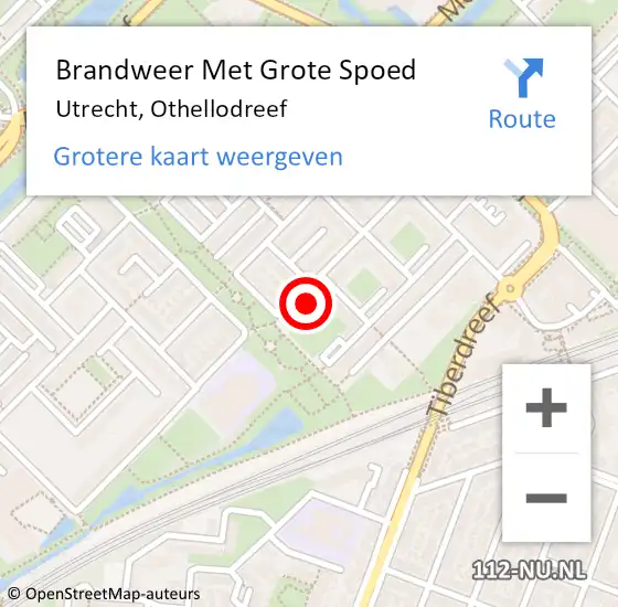 Locatie op kaart van de 112 melding: Brandweer Met Grote Spoed Naar Utrecht, Othellodreef op 21 september 2021 20:40