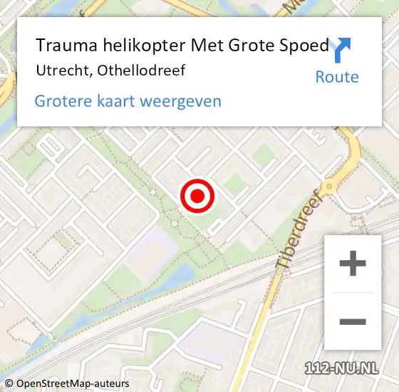 Locatie op kaart van de 112 melding: Trauma helikopter Met Grote Spoed Naar Utrecht, Othellodreef op 21 september 2021 20:43