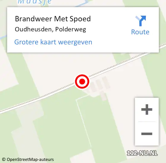Locatie op kaart van de 112 melding: Brandweer Met Spoed Naar Oudheusden, Polderweg op 21 september 2021 20:46