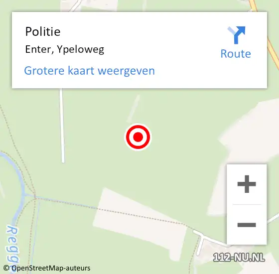 Locatie op kaart van de 112 melding: Politie Enter, Ypeloweg op 21 september 2021 20:55