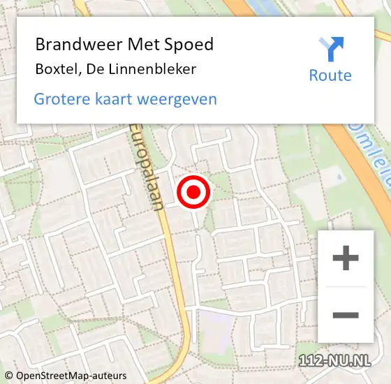 Locatie op kaart van de 112 melding: Brandweer Met Spoed Naar Boxtel, De Linnenbleker op 21 september 2021 21:17