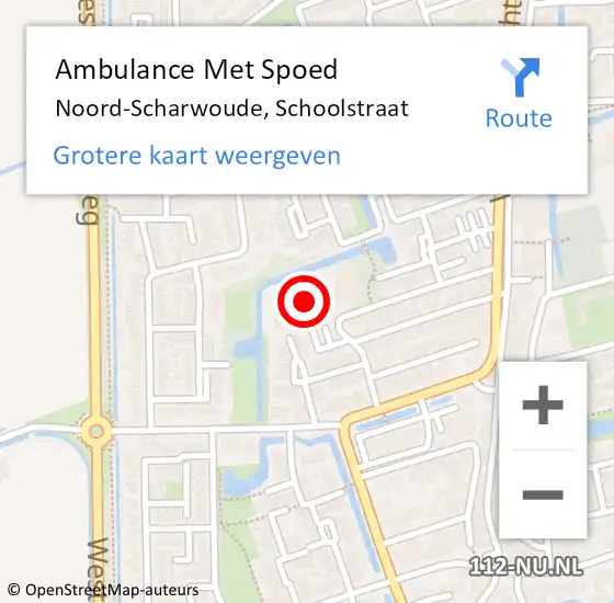 Locatie op kaart van de 112 melding: Ambulance Met Spoed Naar Noord-Scharwoude, Schoolstraat op 23 juni 2014 17:29