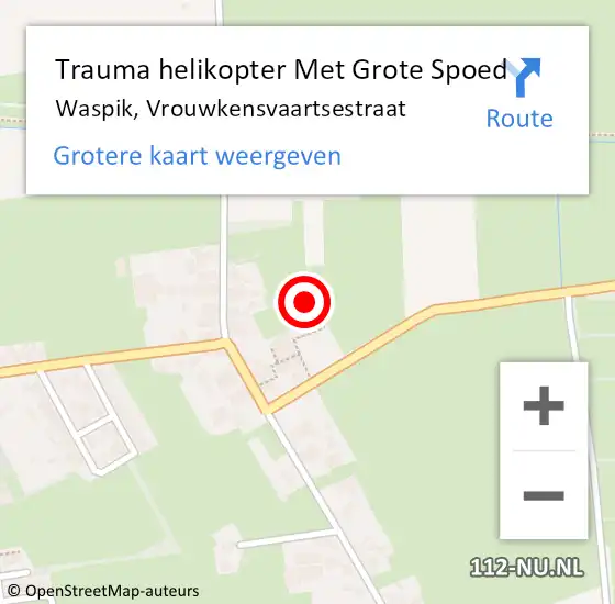 Locatie op kaart van de 112 melding: Trauma helikopter Met Grote Spoed Naar Waspik, Vrouwkensvaartsestraat op 21 september 2021 21:49
