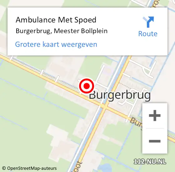 Locatie op kaart van de 112 melding: Ambulance Met Spoed Naar Burgerbrug, Meester Bollplein op 21 september 2021 23:22