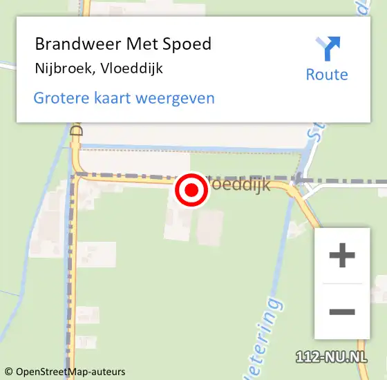 Locatie op kaart van de 112 melding: Brandweer Met Spoed Naar Nijbroek, Vloeddijk op 22 september 2021 00:23