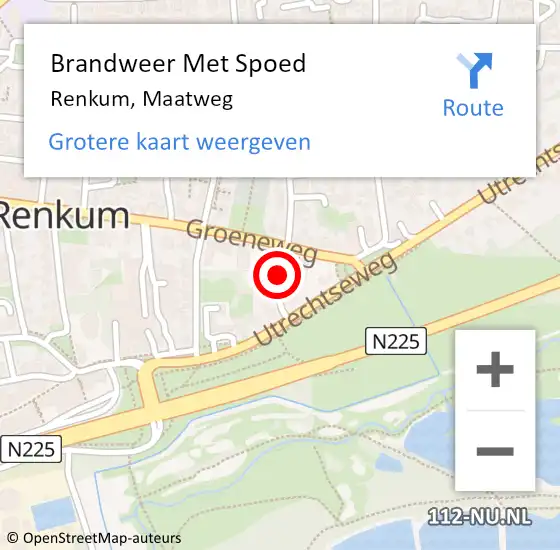 Locatie op kaart van de 112 melding: Brandweer Met Spoed Naar Renkum, Maatweg op 22 september 2021 03:27