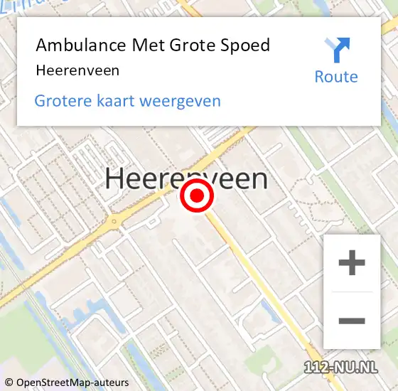 Locatie op kaart van de 112 melding: Ambulance Met Grote Spoed Naar Heerenveen op 22 september 2021 06:50