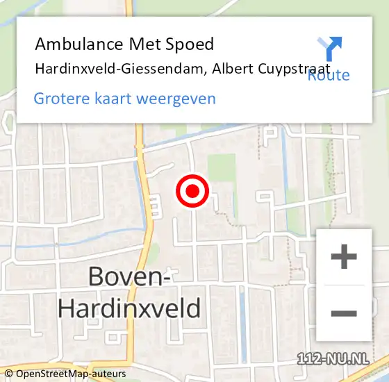Locatie op kaart van de 112 melding: Ambulance Met Spoed Naar Hardinxveld-Giessendam, Albert Cuypstraat op 22 september 2021 07:33