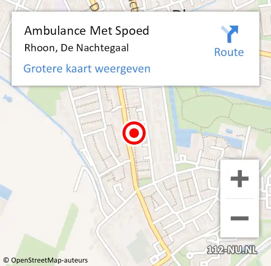 Locatie op kaart van de 112 melding: Ambulance Met Spoed Naar Rhoon, De Nachtegaal op 22 september 2021 07:36