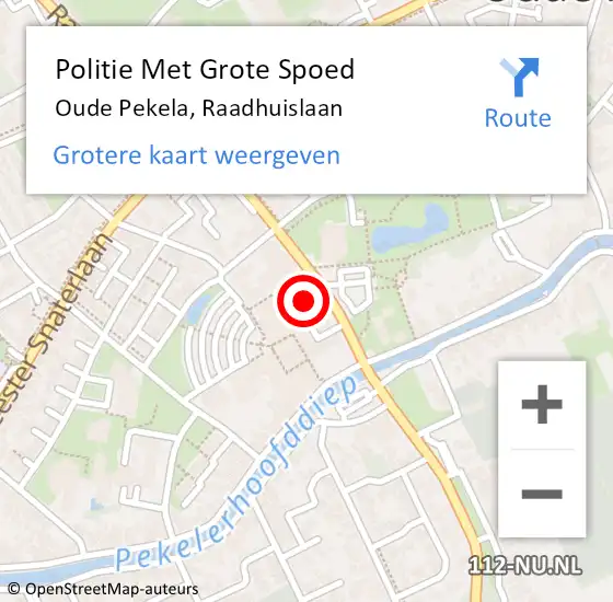 Locatie op kaart van de 112 melding: Politie Met Grote Spoed Naar Oude Pekela, Raadhuislaan op 22 september 2021 08:12