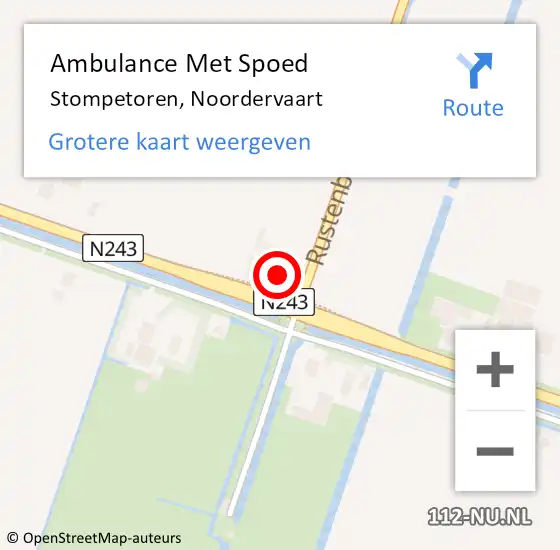 Locatie op kaart van de 112 melding: Ambulance Met Spoed Naar Stompetoren, Noordervaart op 22 september 2021 08:32