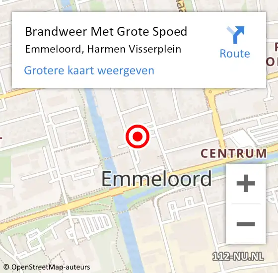 Locatie op kaart van de 112 melding: Brandweer Met Grote Spoed Naar Emmeloord, Harmen Visserplein op 22 september 2021 09:39