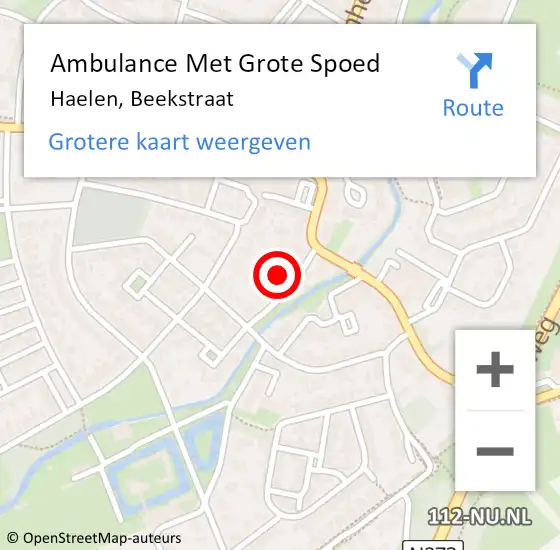 Locatie op kaart van de 112 melding: Ambulance Met Grote Spoed Naar Haelen, Beekstraat op 22 september 2021 09:51