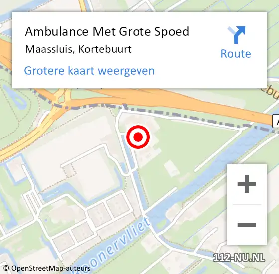 Locatie op kaart van de 112 melding: Ambulance Met Grote Spoed Naar Maassluis, Kortebuurt op 22 september 2021 10:53