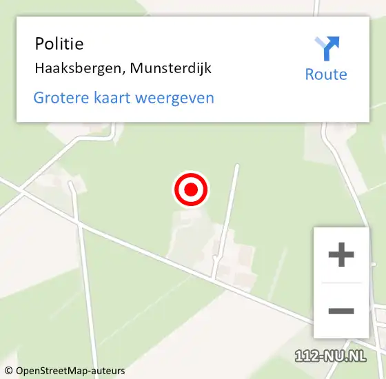 Locatie op kaart van de 112 melding: Politie Haaksbergen, Munsterdijk op 22 september 2021 11:16