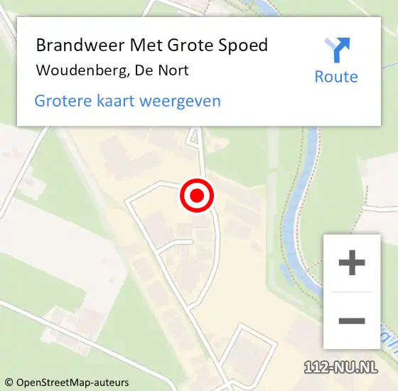 Locatie op kaart van de 112 melding: Brandweer Met Grote Spoed Naar Woudenberg, De Nort op 22 september 2021 11:17