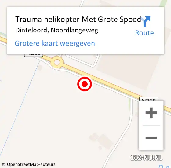 Locatie op kaart van de 112 melding: Trauma helikopter Met Grote Spoed Naar Dinteloord, Noordlangeweg op 22 september 2021 11:17