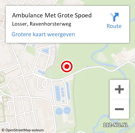 Locatie op kaart van de 112 melding: Ambulance Met Grote Spoed Naar Losser, Ravenhorsterweg op 22 september 2021 11:37