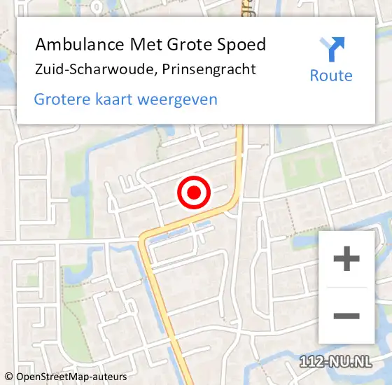 Locatie op kaart van de 112 melding: Ambulance Met Grote Spoed Naar Zuid-Scharwoude, Prinsengracht op 22 september 2021 11:51