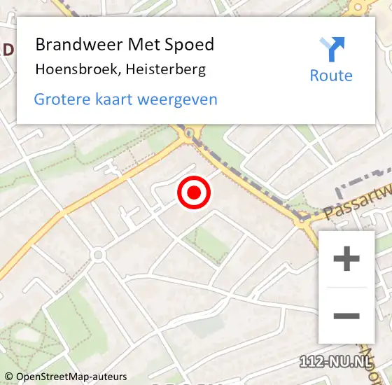 Locatie op kaart van de 112 melding: Brandweer Met Spoed Naar Hoensbroek, Heisterberg op 22 september 2021 13:18