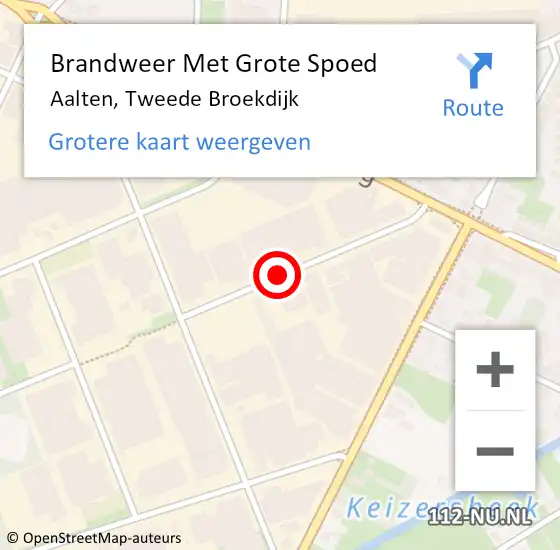 Locatie op kaart van de 112 melding: Brandweer Met Grote Spoed Naar Aalten, Tweede Broekdijk op 22 september 2021 13:29