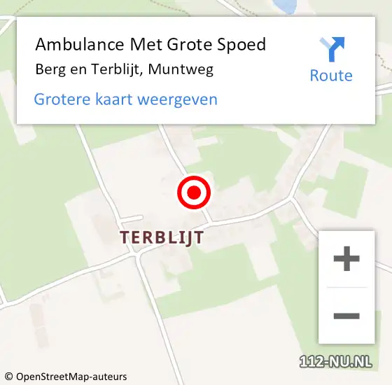 Locatie op kaart van de 112 melding: Ambulance Met Grote Spoed Naar Berg en Terblijt, Muntweg op 6 oktober 2013 01:57