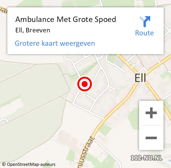 Locatie op kaart van de 112 melding: Ambulance Met Grote Spoed Naar Ell, Breeven op 22 september 2021 13:45