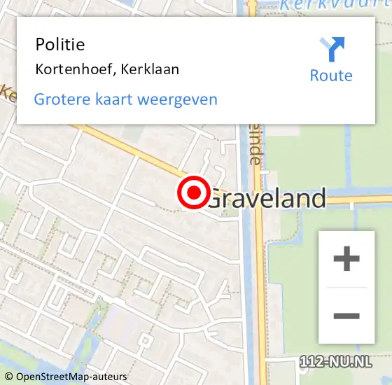 Locatie op kaart van de 112 melding: Politie Kortenhoef, Kerklaan op 22 september 2021 14:34