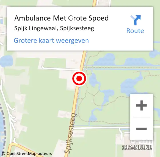 Locatie op kaart van de 112 melding: Ambulance Met Grote Spoed Naar Spijk Lingewaal, Spijksesteeg op 22 september 2021 15:09