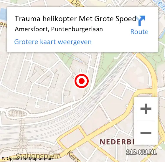Locatie op kaart van de 112 melding: Trauma helikopter Met Grote Spoed Naar Amersfoort, Puntenburgerlaan op 22 september 2021 15:28