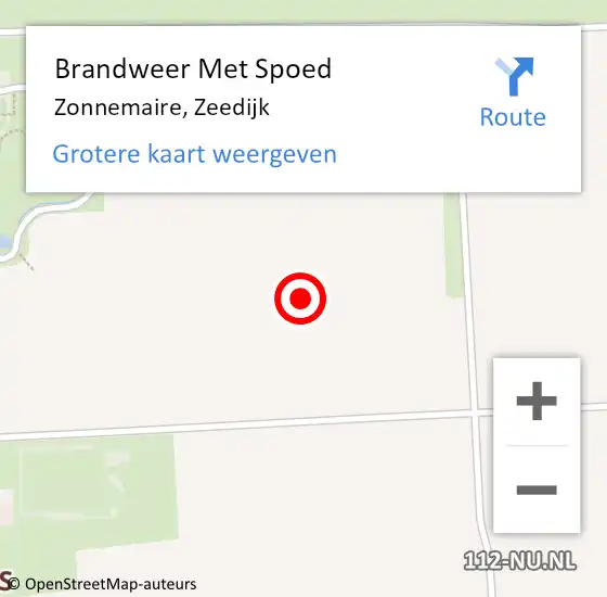 Locatie op kaart van de 112 melding: Brandweer Met Spoed Naar Zonnemaire, Zeedijk op 22 september 2021 16:06