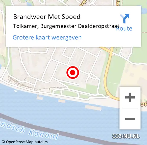 Locatie op kaart van de 112 melding: Brandweer Met Spoed Naar Tolkamer, Burgemeester Daalderopstraat op 22 september 2021 16:39