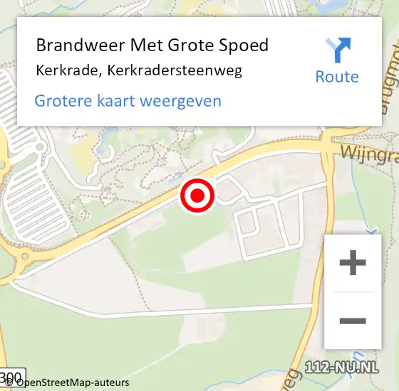 Locatie op kaart van de 112 melding: Brandweer Met Grote Spoed Naar Kerkrade, Kerkradersteenweg op 22 september 2021 17:19