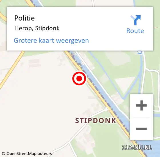 Locatie op kaart van de 112 melding: Politie Lierop, Stipdonk op 22 september 2021 17:29