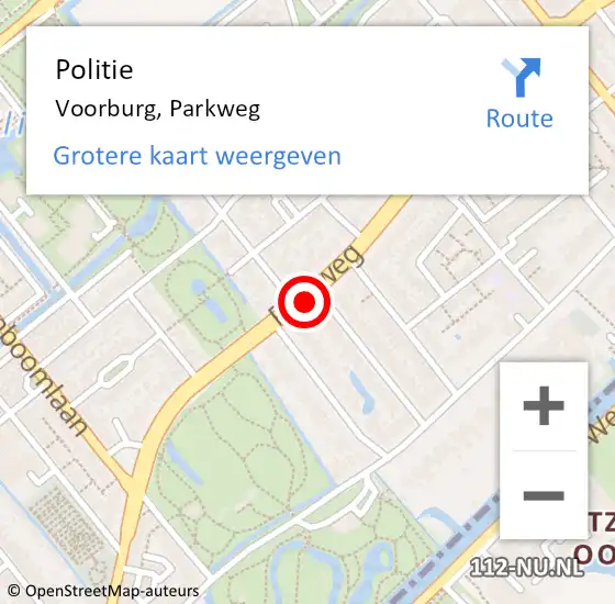 Locatie op kaart van de 112 melding: Politie Voorburg, Parkweg op 23 juni 2014 18:23