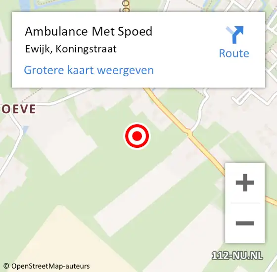 Locatie op kaart van de 112 melding: Ambulance Met Spoed Naar Ewijk, Koningstraat op 22 september 2021 19:30