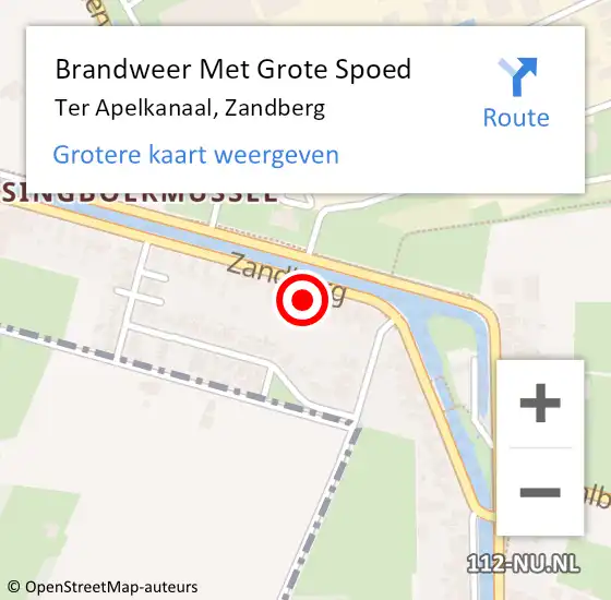 Locatie op kaart van de 112 melding: Brandweer Met Grote Spoed Naar Ter Apelkanaal, Zandberg op 22 september 2021 19:56