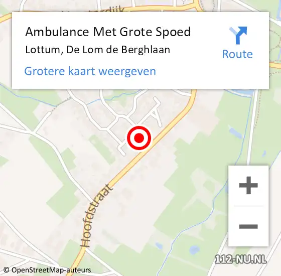 Locatie op kaart van de 112 melding: Ambulance Met Grote Spoed Naar Lottum, De Lom de Berghlaan op 23 juni 2014 18:36