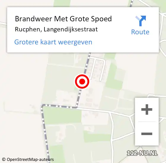 Locatie op kaart van de 112 melding: Brandweer Met Grote Spoed Naar Rucphen, Langendijksestraat op 22 september 2021 21:34