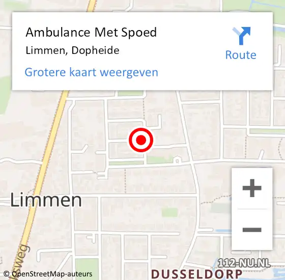 Locatie op kaart van de 112 melding: Ambulance Met Spoed Naar Limmen, Dopheide op 23 september 2021 00:19