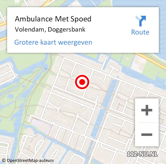 Locatie op kaart van de 112 melding: Ambulance Met Spoed Naar Volendam, Doggersbank op 23 september 2021 02:30