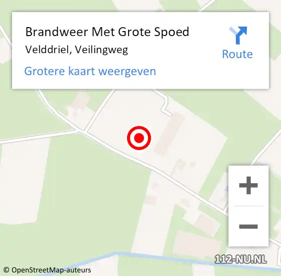 Locatie op kaart van de 112 melding: Brandweer Met Grote Spoed Naar Velddriel, Veilingweg op 23 september 2021 02:31