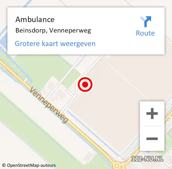 Locatie op kaart van de 112 melding: Ambulance Rijsenhout, Venneperweg op 23 september 2021 03:28