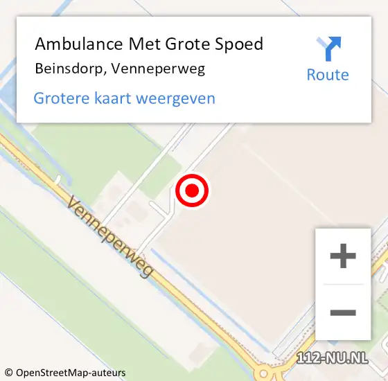 Locatie op kaart van de 112 melding: Ambulance Met Grote Spoed Naar Rijsenhout, Venneperweg op 23 september 2021 03:30