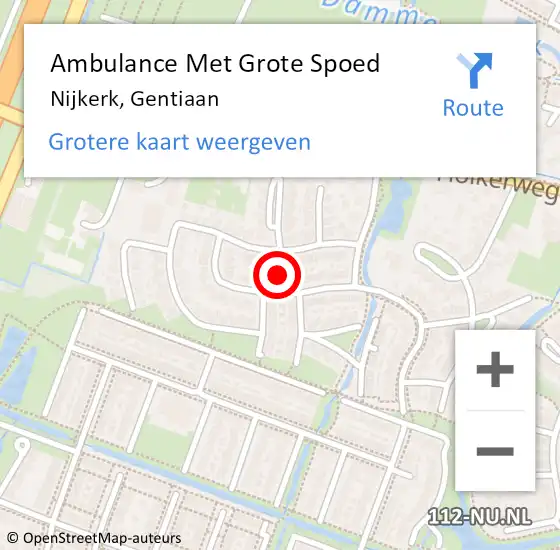 Locatie op kaart van de 112 melding: Ambulance Met Grote Spoed Naar Nijkerk, Gentiaan op 23 september 2021 03:33