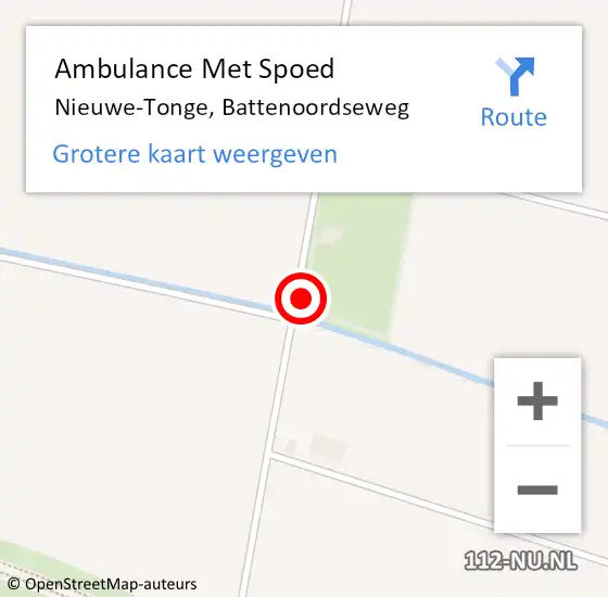 Locatie op kaart van de 112 melding: Ambulance Met Spoed Naar Nieuwe-Tonge, Battenoordseweg op 23 september 2021 04:47