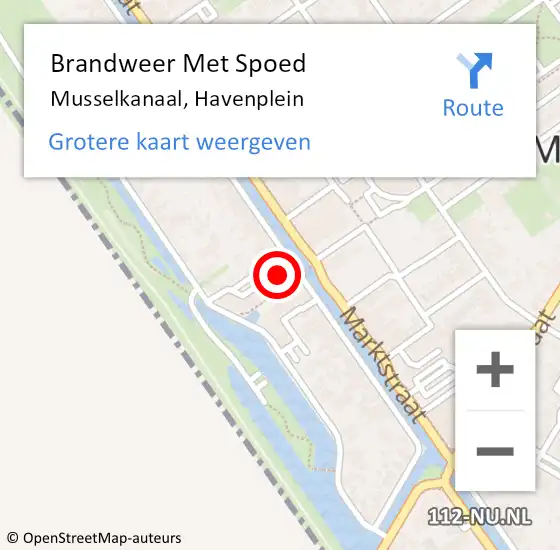 Locatie op kaart van de 112 melding: Brandweer Met Spoed Naar Musselkanaal, Havenplein op 23 september 2021 05:20