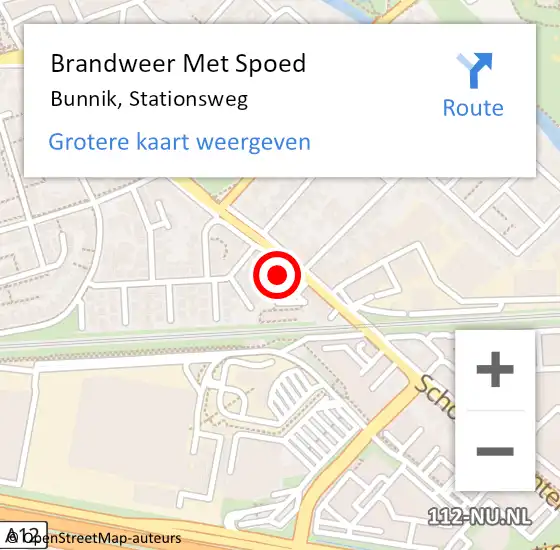 Locatie op kaart van de 112 melding: Brandweer Met Spoed Naar Bunnik, Stationsweg op 23 september 2021 06:16