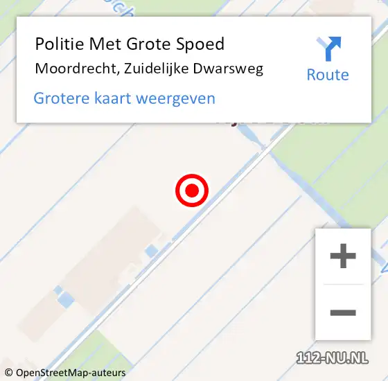 Locatie op kaart van de 112 melding: Politie Met Grote Spoed Naar Moordrecht, Zuidelijke Dwarsweg op 23 september 2021 06:29